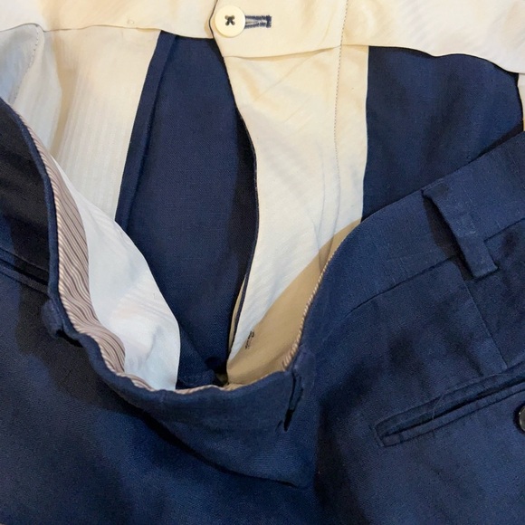 Lauren Ralph Lauren Pleated Cuffed Men's Navy Dress Pants - Picture 4 of 7